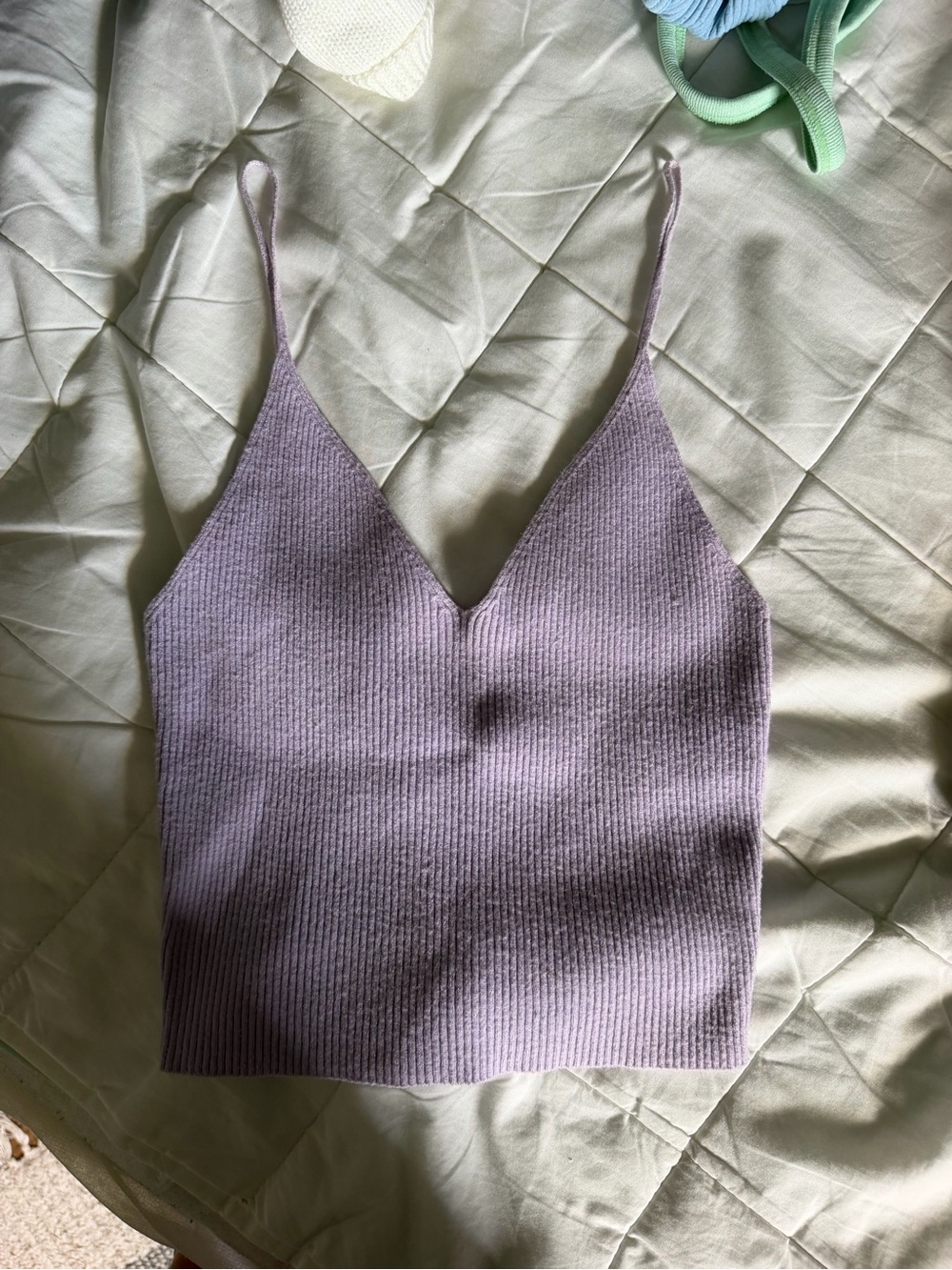 La Hearts Lavender Ribbed V-Neck Cami